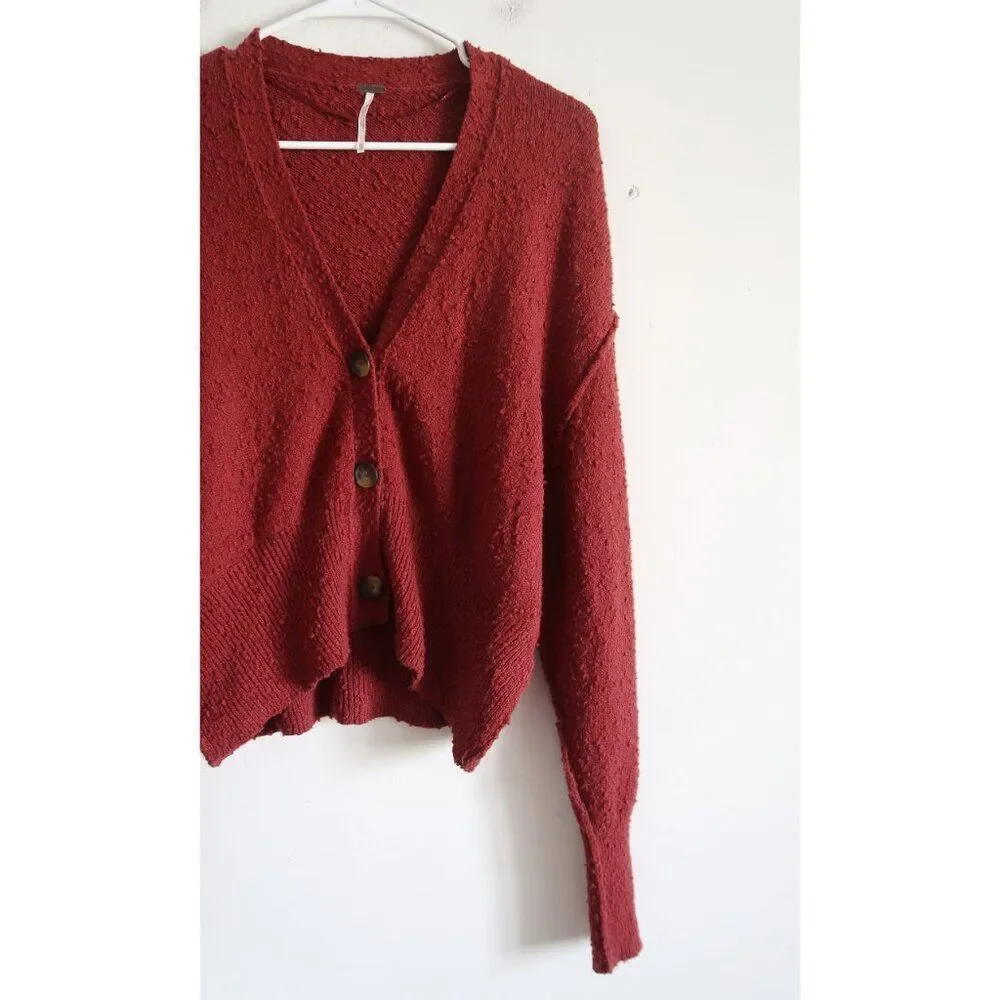 Free People Burgundy Cardigan - Size XS